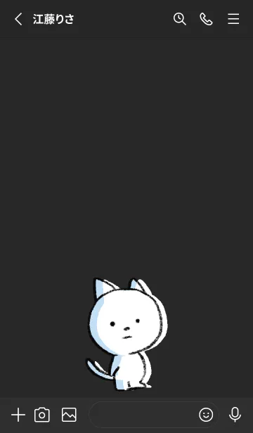 [LINE着せ替え] 黒 : まるねこの画像2