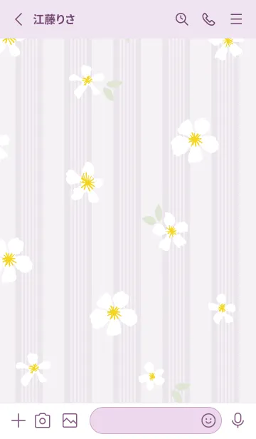 [LINE着せ替え] 白い花 大人カラー8の画像2