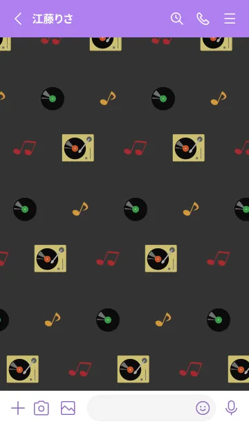 [LINE着せ替え] かわいいレコード 紫色の画像2