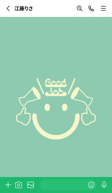 [LINE着せ替え] スマイル＆グッジョブ ディープアクアの画像2