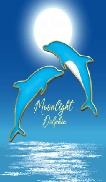 [LINE着せ替え] Enamel Pin Moonlight Dolphin 120の画像1