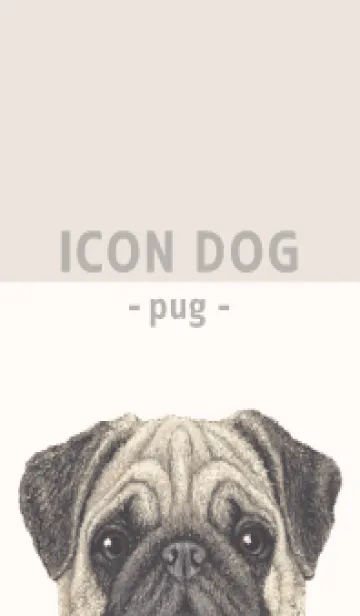 [LINE着せ替え] ICON DOG - パグ - BEIGE/02の画像1