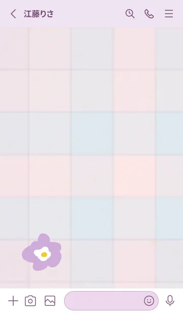 [LINE着せ替え] チェック柄 北欧風花25の画像2