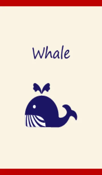 [LINE着せ替え] かわいいクジラ 赤とベージュの画像1