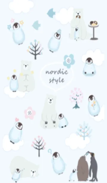 [LINE着せ替え] ペンギンが好き♡blue15_1の画像1