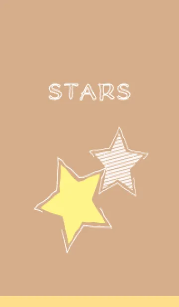[LINE着せ替え] きらきら星 薄茶と黄色の画像1