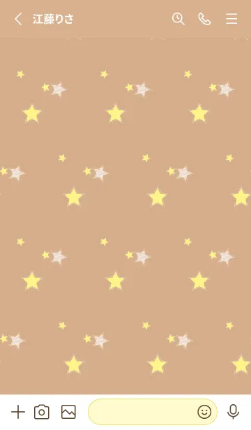 [LINE着せ替え] きらきら星 薄茶と黄色の画像2