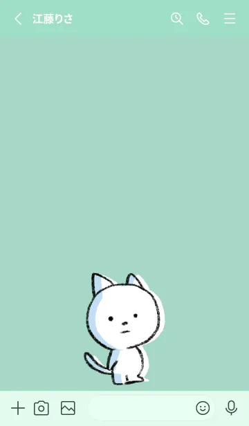 [LINE着せ替え] ミントグリーン : まるねこの画像2