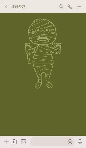 [LINE着せ替え] 妖怪 ミイラ オリーブグリーンの画像2