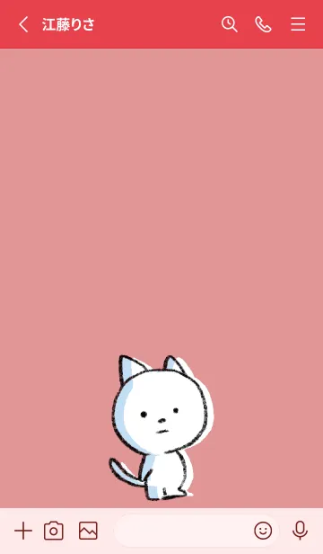 [LINE着せ替え] 赤 : まるねこの画像2