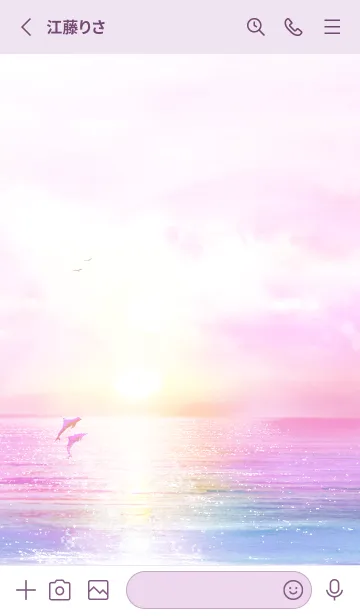 [LINE着せ替え] 願いが叶う✨幻想的なサンセットとイルカの画像2