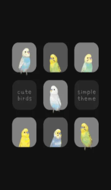 [LINE着せ替え] BIRDS-セキセイインコ 01-ブラック/グレーの画像1