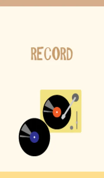 [LINE着せ替え] かわいいレコード 薄茶と黄色の画像1