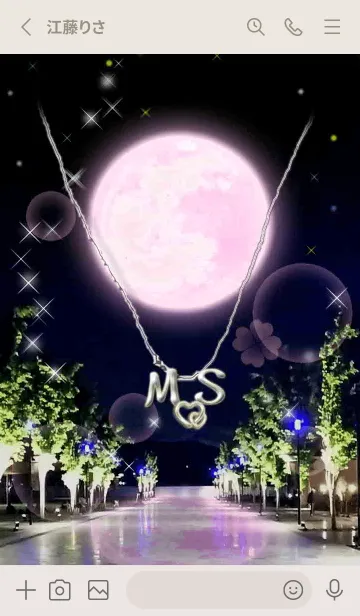 [LINE着せ替え] イニシャル29 M&S （ストロベリームーン）の画像2