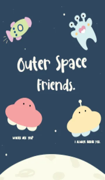 [LINE着せ替え] outer space friends.の画像1
