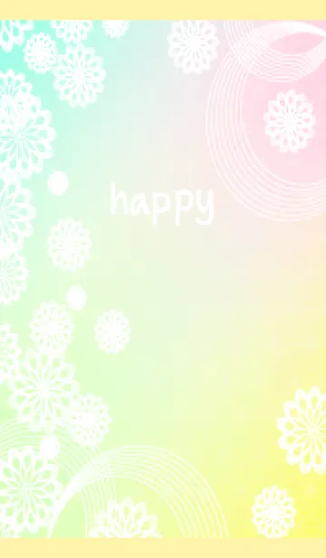 [LINE着せ替え] 和柄 線画の花 薄い黄色の画像1