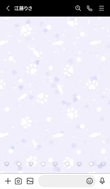 [LINE着せ替え] マシュマロ にくきゅう2 ♡ Purple x Bの画像2