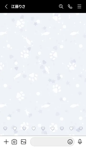 [LINE着せ替え] マシュマロ にくきゅう2 ♡ Blue Gray x Bの画像2