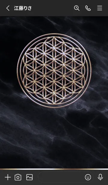 [LINE着せ替え] Flower of Life -  Gold (L) - ブラック 02の画像2