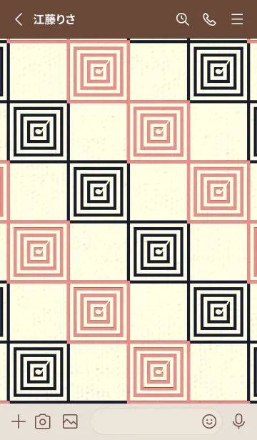 [LINE着せ替え] 和音 市松模様 音符  薄紅の画像2