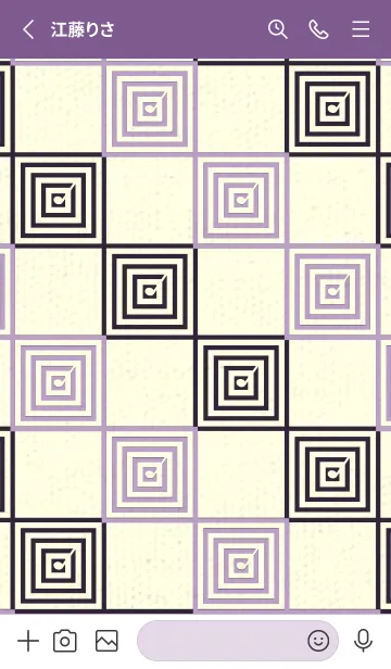 [LINE着せ替え] 和音 市松模様 音符  ペールクロッカスの画像2