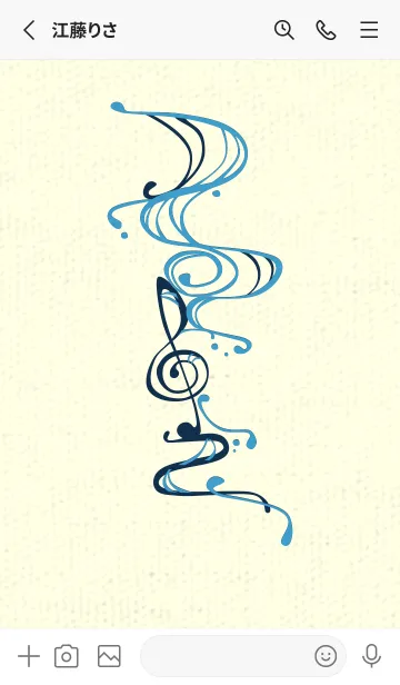 [LINE着せ替え] 和音 流水-音楽記号  ヨットブルーの画像2