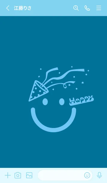 [LINE着せ替え] スマイル＆ハッピー ダックブルーの画像2