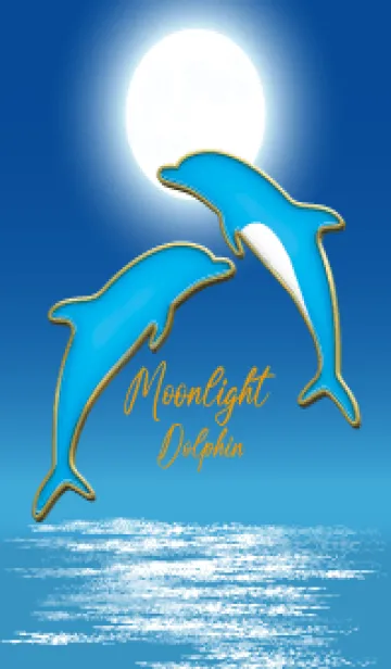 [LINE着せ替え] Enamel Pin Moonlight Dolphin 122の画像1