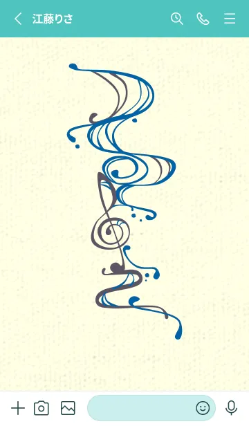 [LINE着せ替え] 和音 流水-音楽記号  シアンブルーの画像2