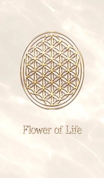 [LINE着せ替え] Flower of Life - Gold (M) - ベージュ 02の画像1