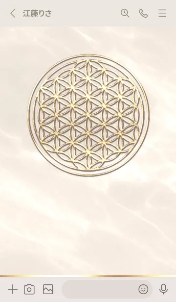 [LINE着せ替え] Flower of Life - Gold (M) - ベージュ 02の画像2