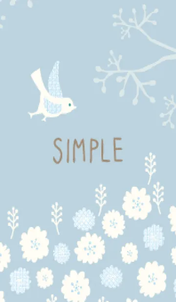 [LINE着せ替え] 北欧風 鳥と花の画像1