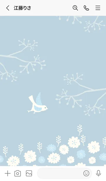 [LINE着せ替え] 北欧風 鳥と花の画像2
