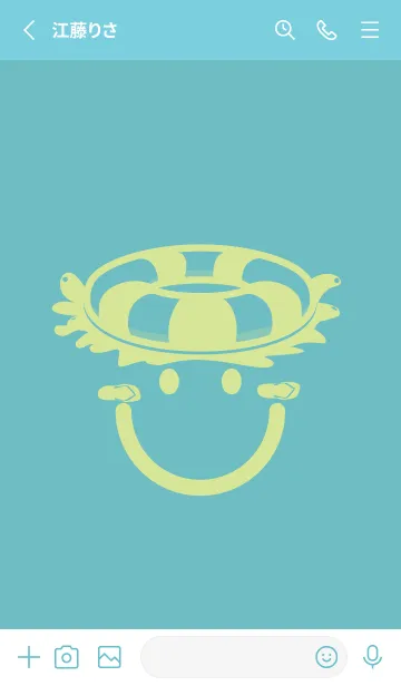 [LINE着せ替え] スマイル＆サマー 淡水色の画像2