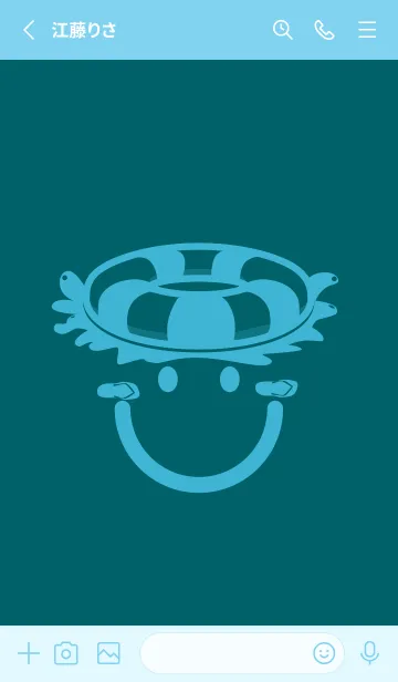 [LINE着せ替え] スマイル＆サマー Deep teal greenの画像2