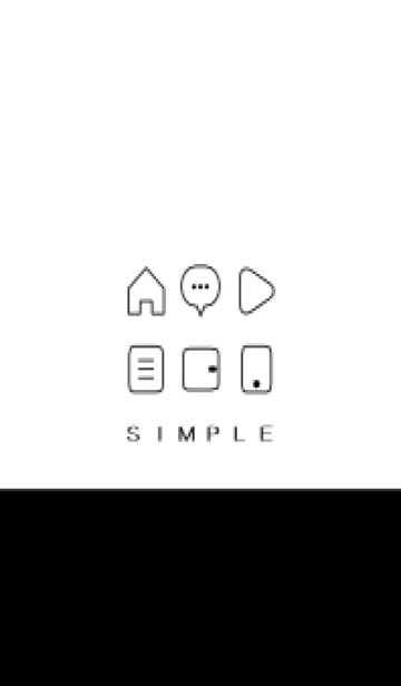 [LINE着せ替え] シンプル(ブラック ホワイト)V.1586の画像1