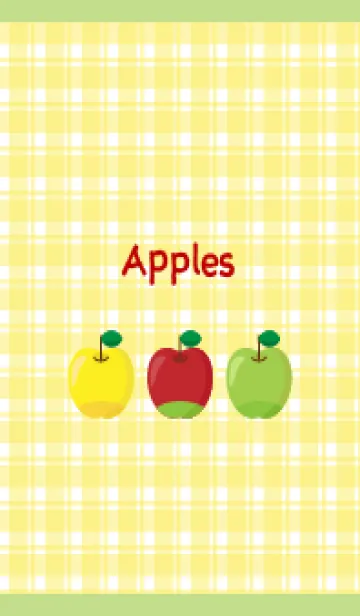 [LINE着せ替え] 3色りんご モスグリーン色の画像1