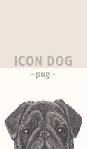 [LINE着せ替え] ICON DOG - パグ - BEIGE/03の画像1