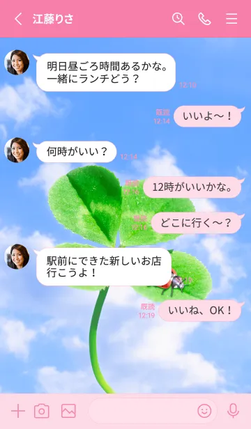 [LINE着せ替え] 四つ葉のクローバーとテントウムシ #8-11の画像3