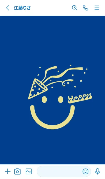 [LINE着せ替え] スマイル＆ハッピー インクブルーの画像2