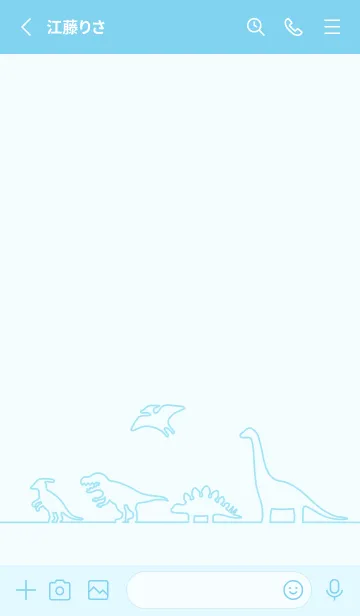 [LINE着せ替え] 恐竜のたまご[ブルー03]の画像2