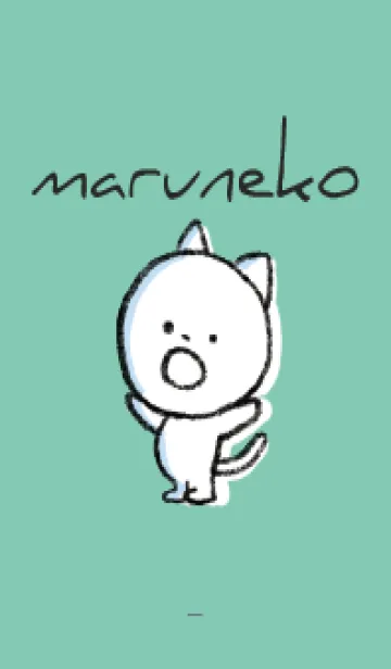 [LINE着せ替え] ミントグリーン : まるねこ2の画像1