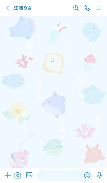 [LINE着せ替え] blue♡まあるい海15_1の画像2