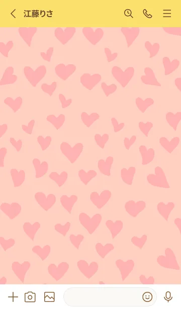 [LINE着せ替え] cute hearts on yellow3 JPの画像2