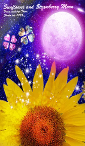 [LINE着せ替え] 恋愛運♡ストロベリームーンと向日葵#の画像1