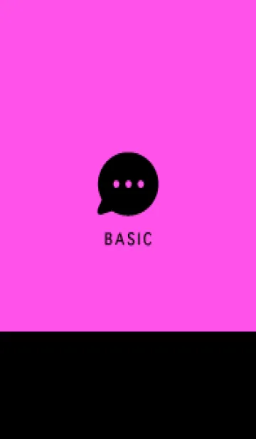 [LINE着せ替え] Simple&Basic ネオンピンク&ブラックの画像1