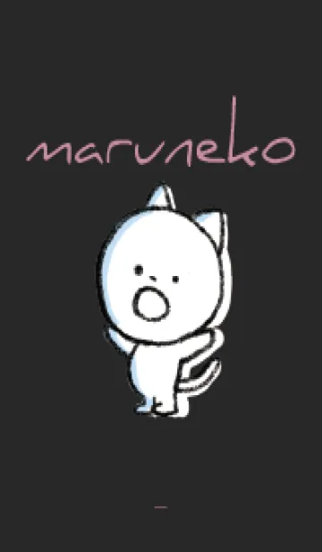 [LINE着せ替え] 黒とピンク : まるねこ2の画像1