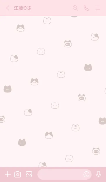 [LINE着せ替え] ゆるいねこ / ピンクの画像2