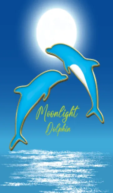 [LINE着せ替え] Enamel Pin Moonlight Dolphin 123の画像1