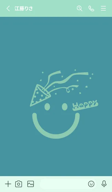 [LINE着せ替え] スマイル＆ハッピー ペールサックスブルーの画像2